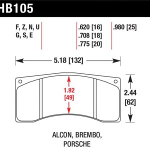 HB105G.775: HAWK DTC-60 Brake Pad Sets