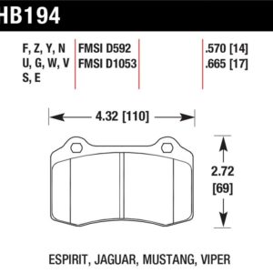 HB194B.570: HAWK HPS 5.0 Brake Pad Sets