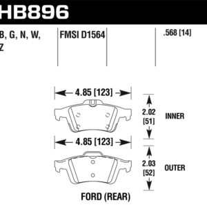 HB896N.568: HAWK HP+ Brake Pad Sets