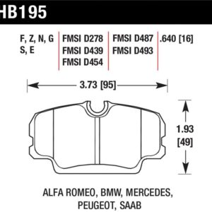 HB195E.640: HAWK Blue 9012 Brake Pad Sets