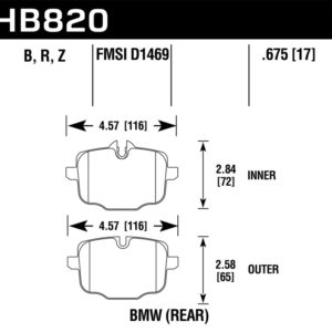 hawkHB820B.675: HAWK HPS 5.0 Brake Pad Sets