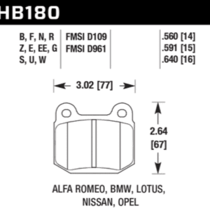 HB180B.560: HAWK HPS 5.0 Brake Pad Sets