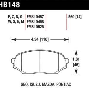 HB148F.560: HAWK HPS Brake Pad Sets