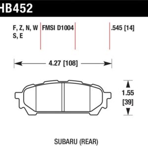 HB452B.545: HAWK HPS 5.0 Brake Pad Sets