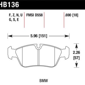 HB136E.690: HAWK Blue 9012 Brake Pad Sets