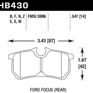 HB430B.547: HAWK HPS 5.0 Brake Pad Sets