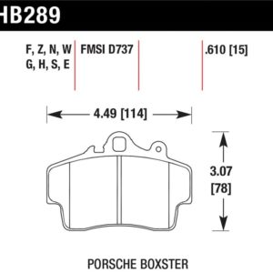 HB289Z.610: HAWK Ceramic Brake Pad Sets