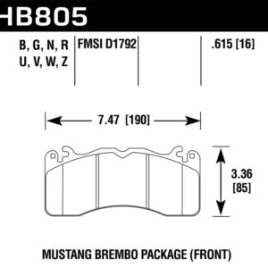 HB805G.615: HAWK DTC-60 Brake Pad Sets