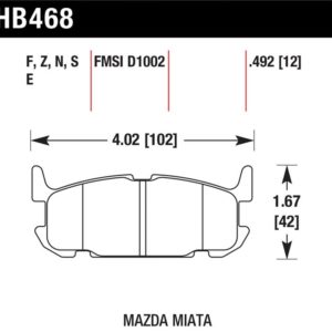 HB468N.492: HAWK HP+ Brake Pad Sets