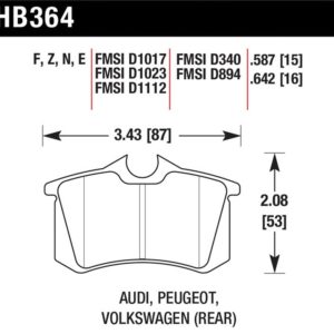 HB364N.587: HAWK HP+ Brake Pad Sets