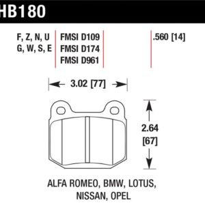 HB180F.640: HAWK HPS Brake Pad Sets