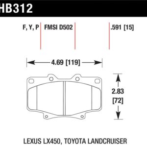 HB312F.591: HAWK HPS Brake Pad Sets