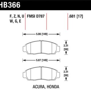 HB366N.681: HAWK HP+ Brake Pad Sets