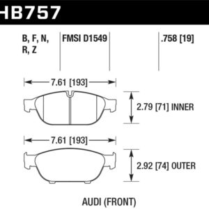 HB757B.758: HAWK HPS 5.0 Brake Pad Sets