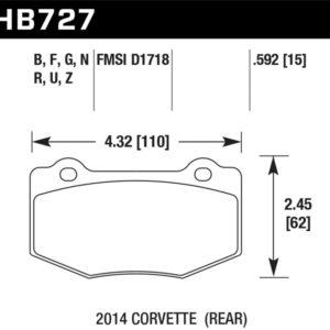HB727G.592: HAWK DTC-60 Brake Pad Sets