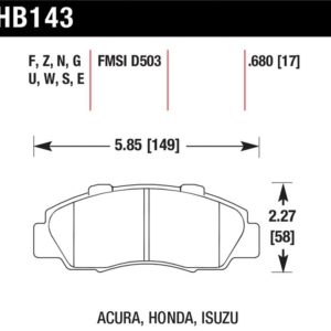 HB143G.680: HAWK DTC-60 Brake Pad Sets