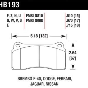 HB193G.610: HAWK DTC-60 Brake Pad Sets