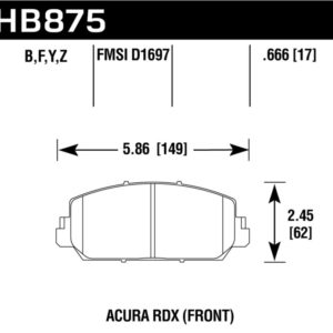 HB875F.666: HAWK HPS Brake Pad Sets