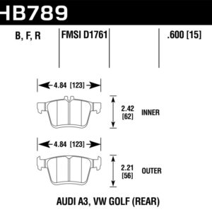 HB789B.600: HAWK HPS 5.0 Brake Pad Sets