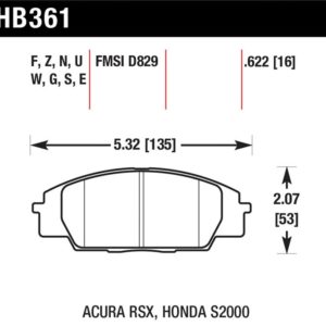 HB361N.622: HAWK HP+ Brake Pad Sets