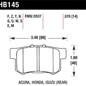 HB145N.570: HAWK HP+ Brake Pad Sets