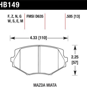 HB149E.505: HAWK Blue 9012 Brake Pad Sets