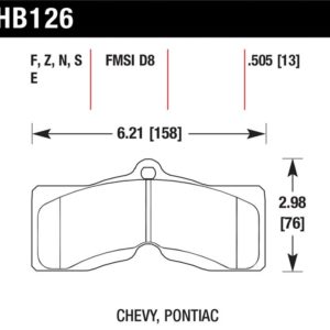 hawkHB126F.505: HAWK HPS Brake Pad Sets