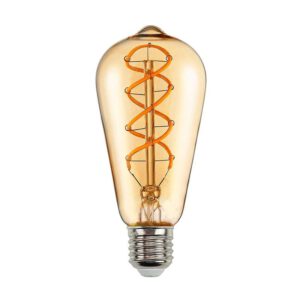 Bombilla Led Filamento Espiral E27 St64 4W ámbar