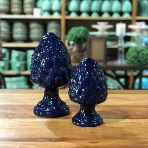 Pinha azul cerâmica