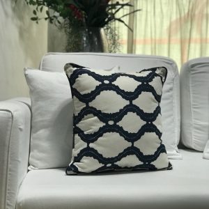 Almofada sarja ondas azul