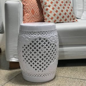 GARDEN SEAT PORCELANA BRANCA
