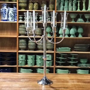 Candelabro 5 velas prata (manga opcional)