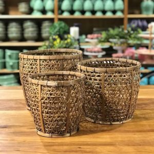 Cachepot bambu trama aberta