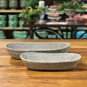 Cesta oval rasa ratan claro