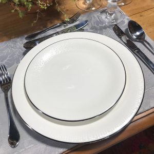 Jogo americano jacquard estampado prata