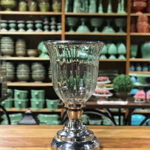 Vaso vidro e prata