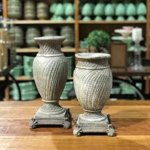 Vaso resina patina branca