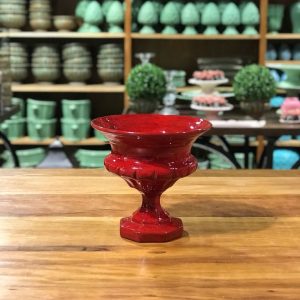 Vaso ânfora baixa cerâmica vermelha