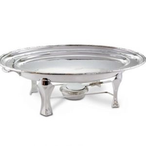 RECHAUD BANHO MARIA COM TRAVESSA OVAL PRATA