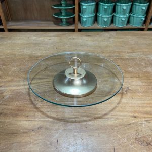 PORTA DOCES VIDRO ARGOLA DOURADO