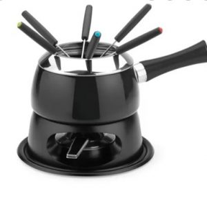 RECHAUD FONDUE METAL PRETO 6 ESPETOS