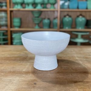 FRUTEIRA BAIXA TEXTURIUZADA CERÂMICA BRANCA