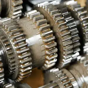 Close-up of vehicle transmission gears highlights the complexity of internal mechanical systems.