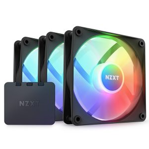NZXT F120 RGB Core Triple Pack Fan with RGB Controller – Black