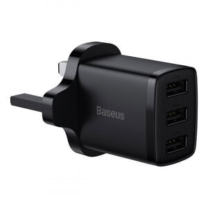 Baseus Compact 17W 3U Charger UK Black – CCXJ020301