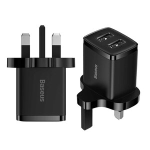 Baseus 10.5W Dual USB UK Pin Adapter -CCXJ010301