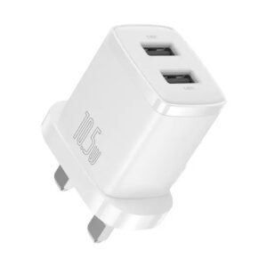 Baseus 10.5W Dual USB UK Pin Adapter white – CCXJ010302