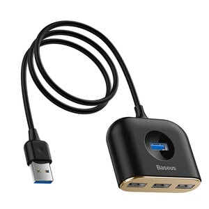 Baseus USB 4 Port HUB Square round Black