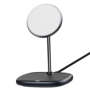 Baseus 15W Swan Magnetic Desktop Bracket Wireless Charger(suit for IP12) Black – WXSW-01