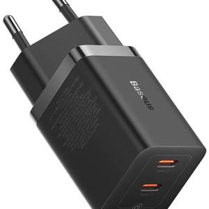 Baseus Wall Charger, 40W, 2 USB-C Ports, Black - CCGP180101